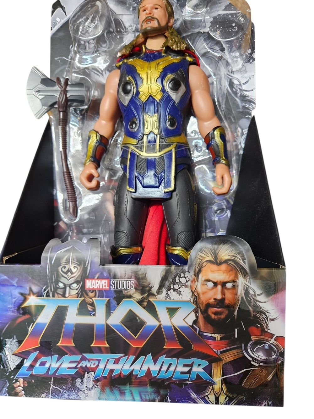 Marvel Thor Action Figure in Blue, Red & Gold Costume